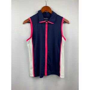 Women's Kinona Blue Pink Zip Up Top Size S